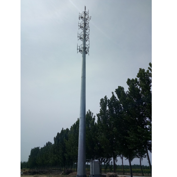 電流を通された単一の管Monopole鋼鉄タワー コミュニケーション管状30m/S