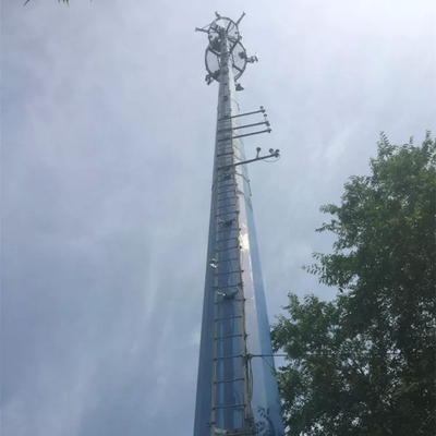 100ftのMonopole鋼鉄タワーの移動式携帯電話は/フランジを付けたようになって先を細くした